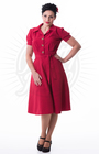 Pretty 40s Shirt Dress in Red