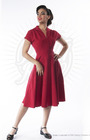 Pretty 40s Hostess Dress in Scarlet