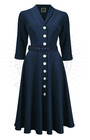 Retro 50s Shirtwaister Dress in Navy