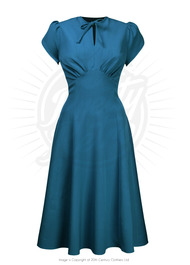 Pretty 40s Starlet Dress in Petrol Blue