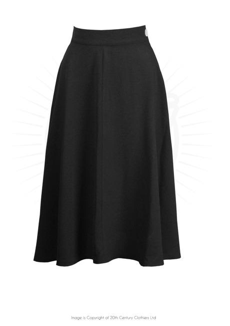 Pretty 40s Classic Swing Skirt - Black