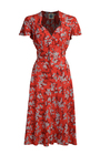 Pretty 40s Tea Dress in Red Black Floral