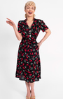 Pretty 40s Shirt Dress in Cherry Print