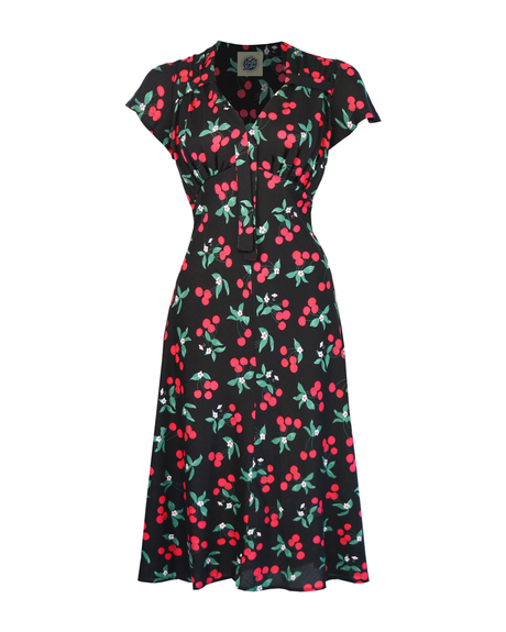 Pretty 40s Tea Dress in Cherry Print