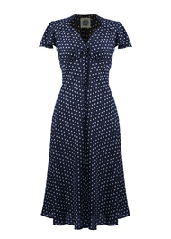 Pretty 40s Tea Dress in Navy Polka