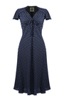 Pretty 40s Tea Dress in Navy Polka