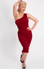 Norma Wiggle Dress in Wine Red