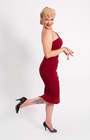 Norma Wiggle Dress in Wine Red