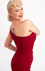 Norma Wiggle Dress in Wine Red